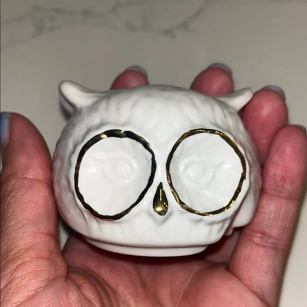Anthropologie Balducci White Ceramic Owl Sugar Bowl